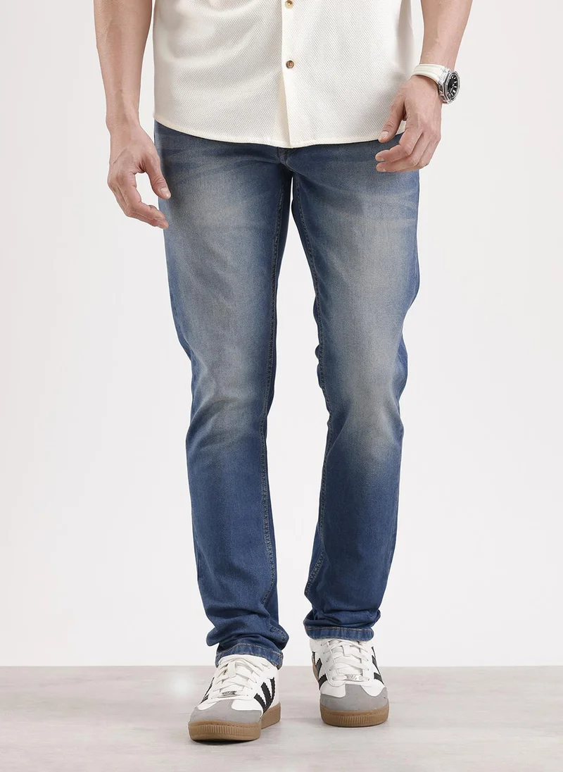 Light Faded Slim Fit Denim Jeans  | Blue